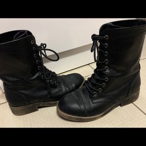 Black combat boots